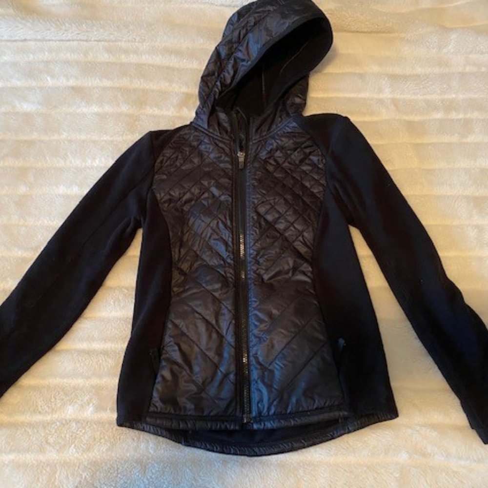 Athleta Girls Black Fleece Jacket with Hood